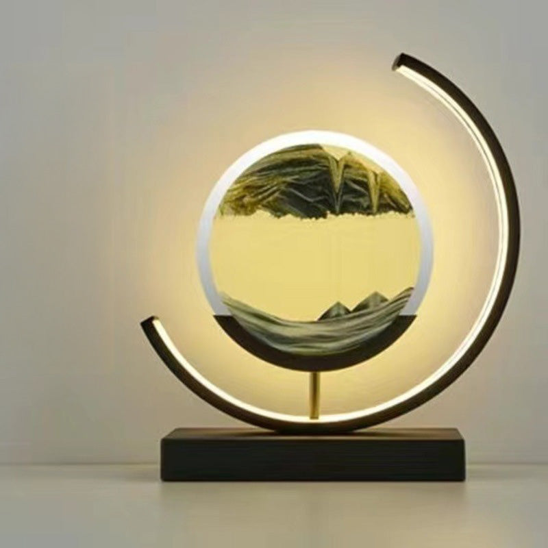 LED Flowing Sand Painting Lamp - Night Light for Home, Bedroom Decor and Gift