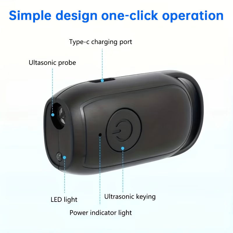 Portable Ultrasonic Dog and Cat Repeller - Rechargeable Anti Bark Device with Flashlight for Outdoor Use