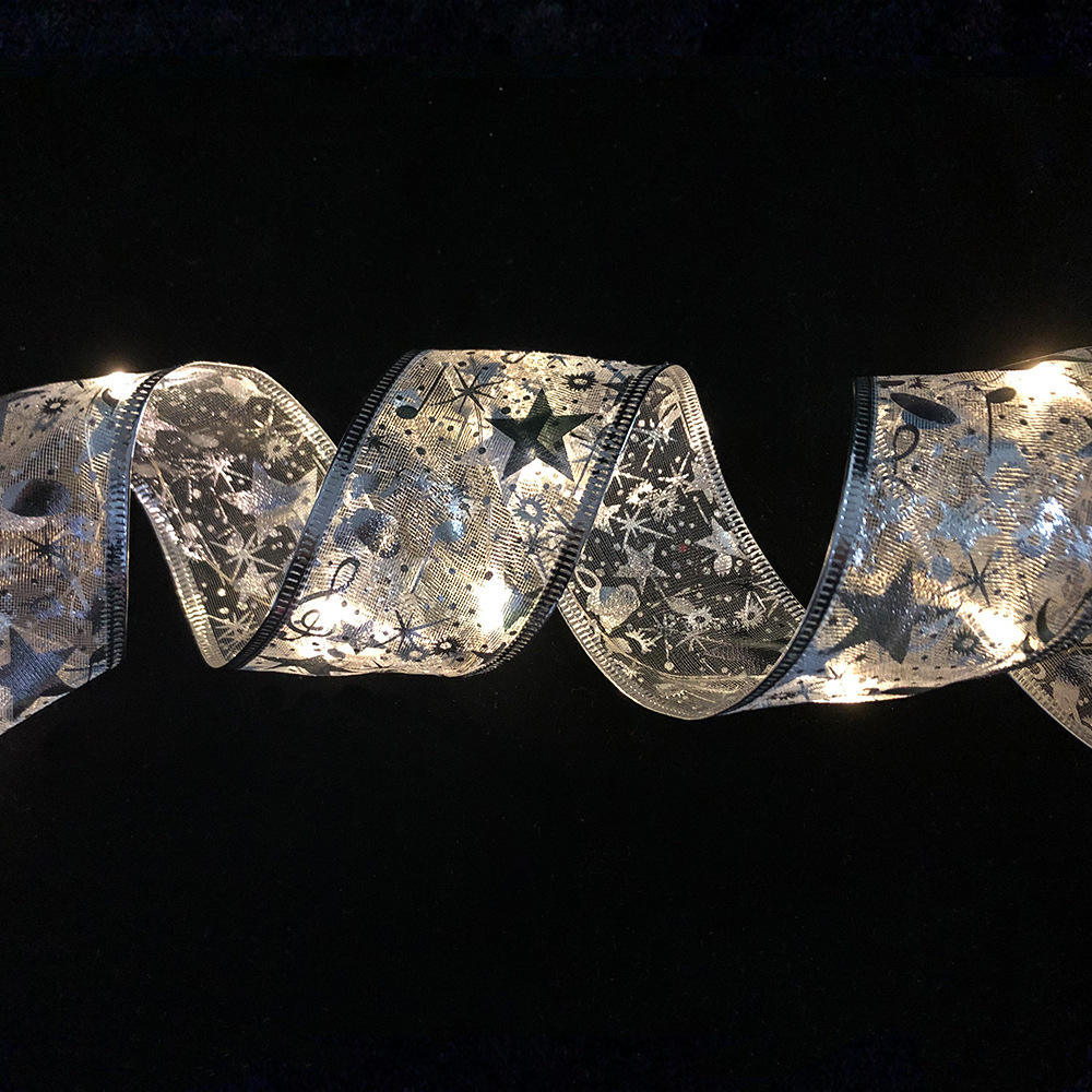 Christmas Ribbon LED String Lights – Satin Copper Wire Fairy Lights