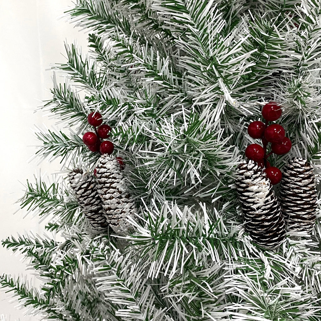 Pre-Lit Christmas 4-Piece Set – 2 Entrance Trees, Garland & Wreath with 340 LED Lights