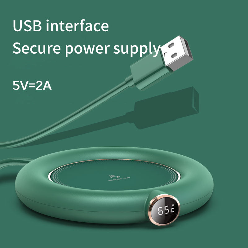 Smart Heating Coaster – USB Thermostatic Drink Warmer, Keeps Drinks at 55°C