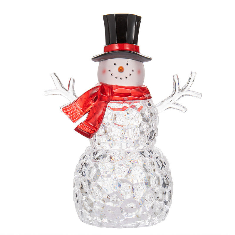 Glowing Acrylic Snowman Night Light - LED Desktop Ornament & Christmas Gift in 2 Colours (17x23.5cm)