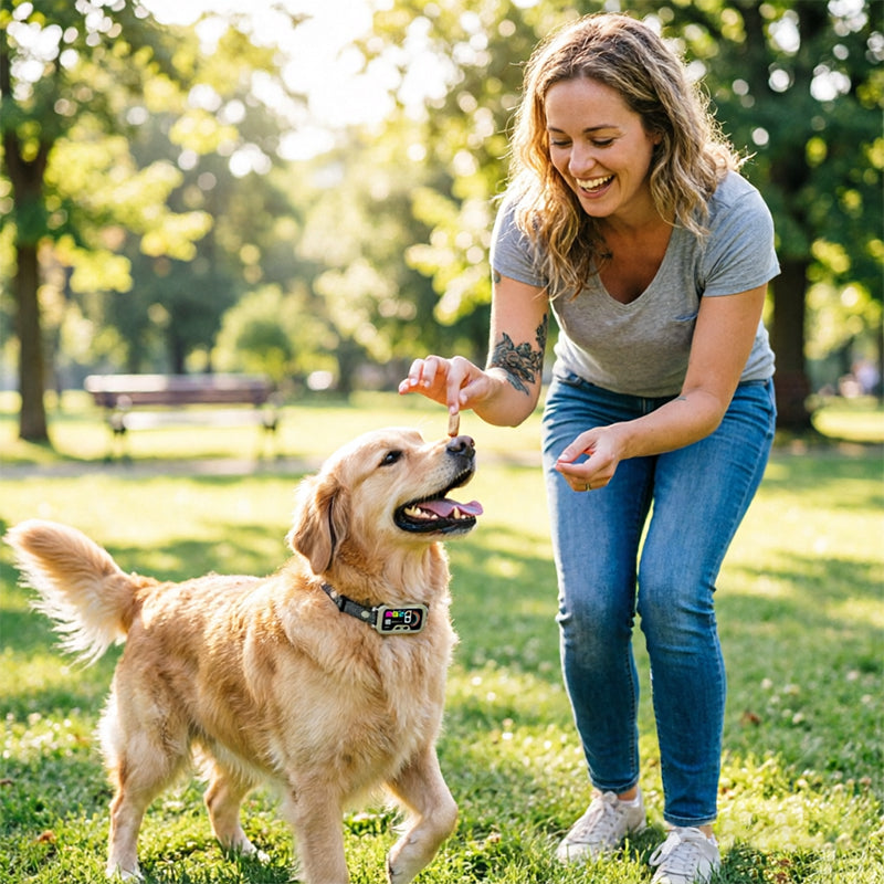 Smart Anti-Bark Dog Collar – Colour Screen, 8-Level Sensitivity & IP67 Waterproof