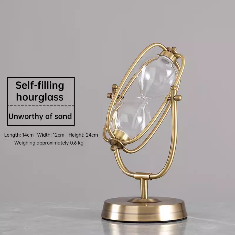 Vintage Metal Hourglass Sand Clock - Retro Desk Decoration for Home, Office & Study