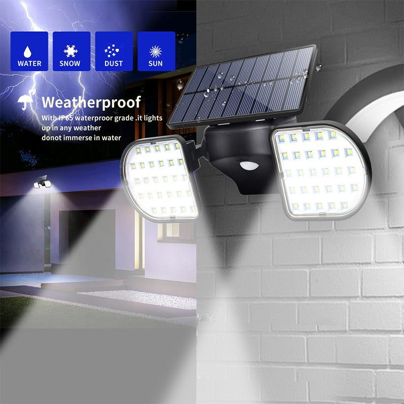 Solar Garden Wall Light - 56 LED Motion Sensor Outdoor Security Light, IP65 Waterproof