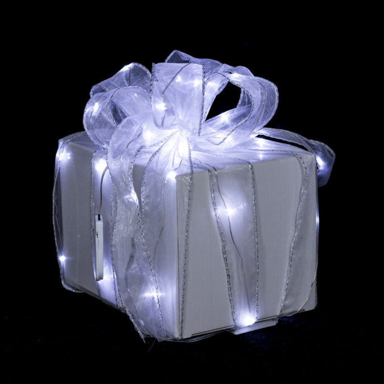 Christmas Ribbon LED String Lights – Satin Copper Wire Fairy Lights