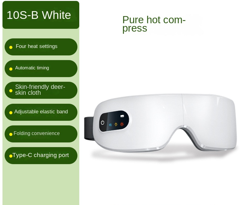 Eye Massage Device with Heat Therapy & Vibration – Foldable Rechargeable Eye Mask