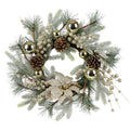 20-Inch Pre-Lit Christmas Wreath – 8 Lighting Modes, Warm LED Lights & Timer