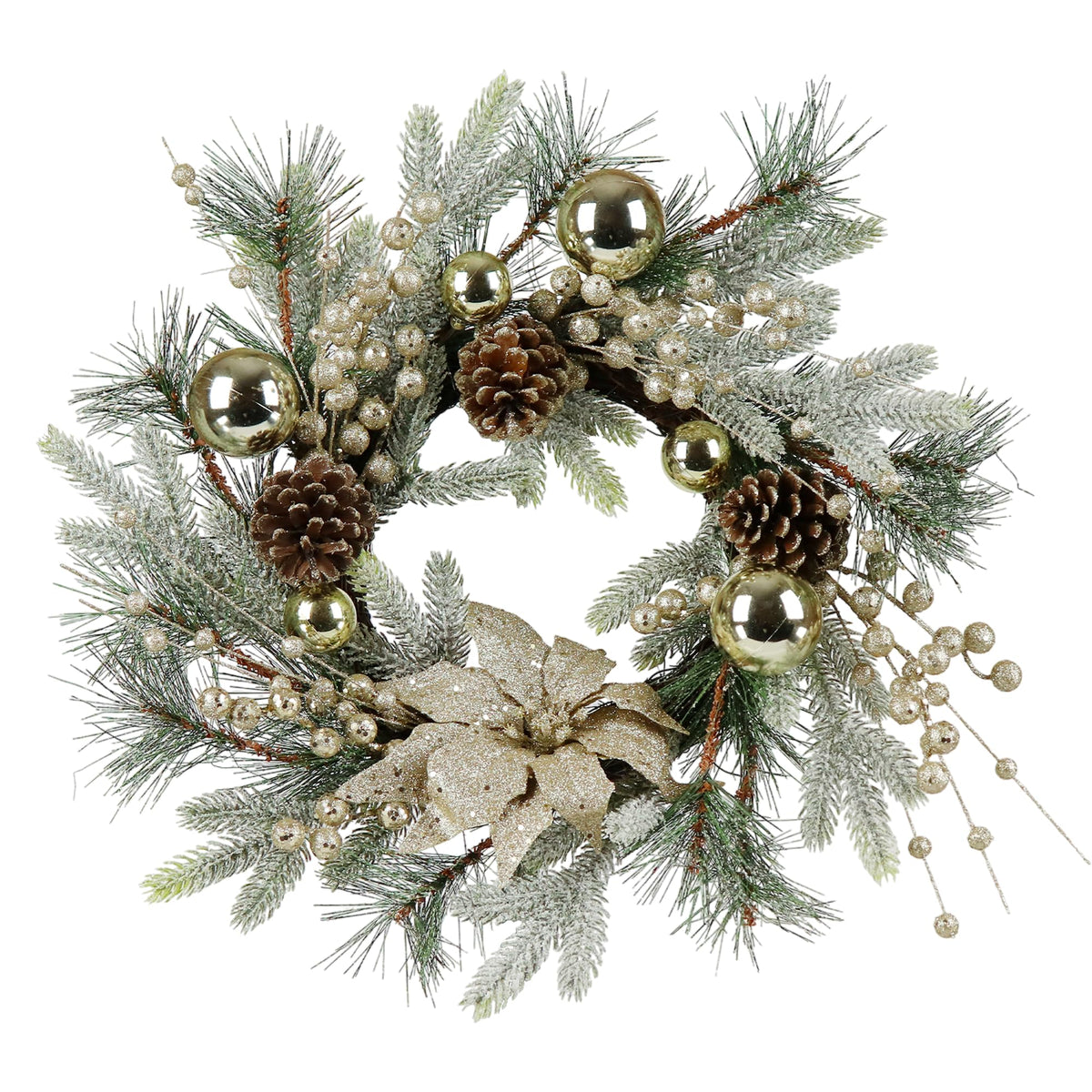 20-Inch Pre-Lit Christmas Wreath – 8 Lighting Modes, Warm LED Lights & Timer
