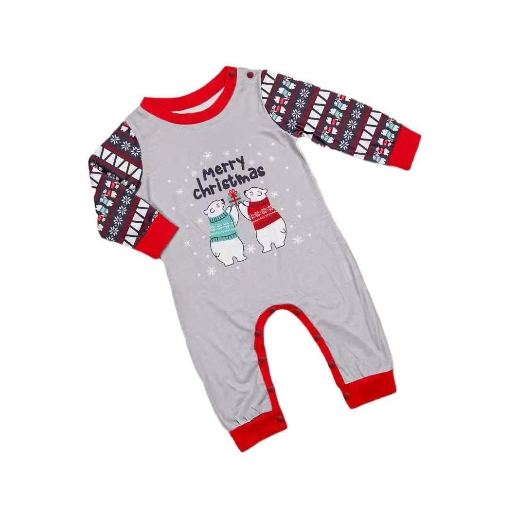 Christmas Family Matching Pyjamas - Bear Snowflake Print Loungewear for the Whole Family (inc. Dog!)