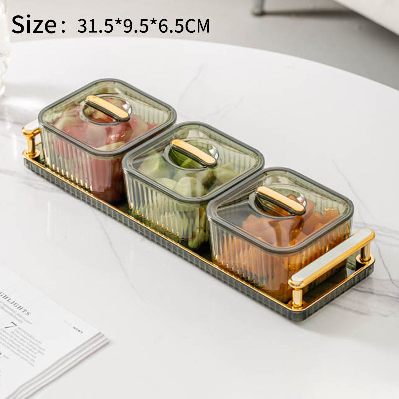 Transparent Serving Tray with Compartments – Fruit, Candy & Nut Storage Dish