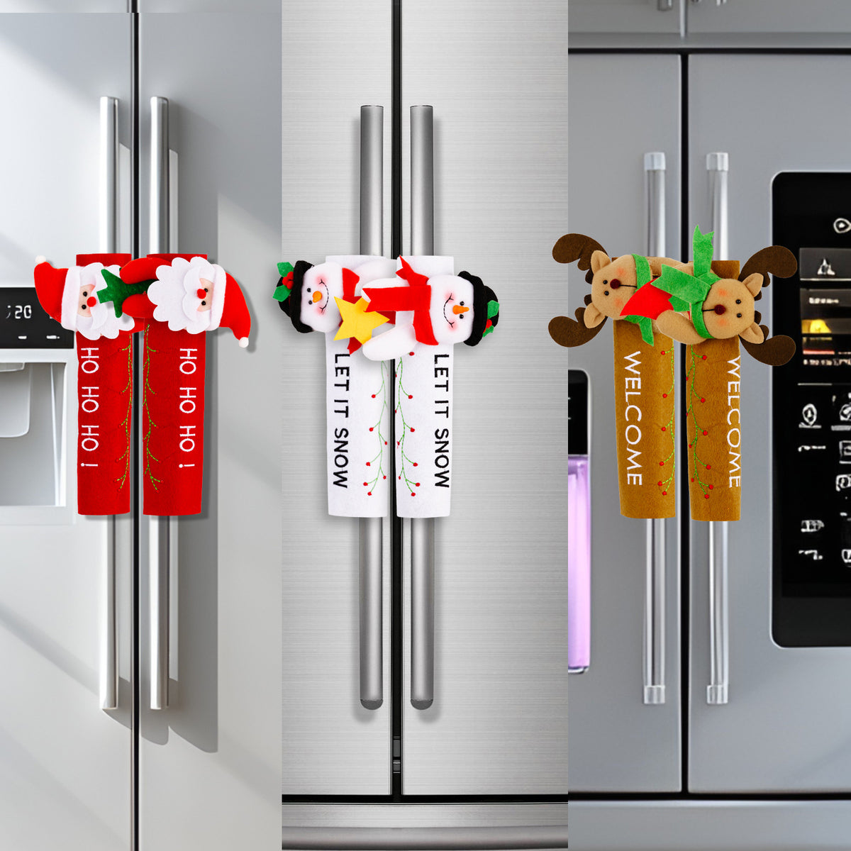 Christmas Handle Cover Gloves - Festive Fridge & Door Handle Decoration in 3 Designs