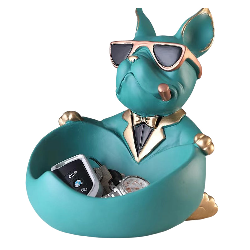 French Bulldog Resin Storage Bowl – Decorative Key Dish & Desk Organiser