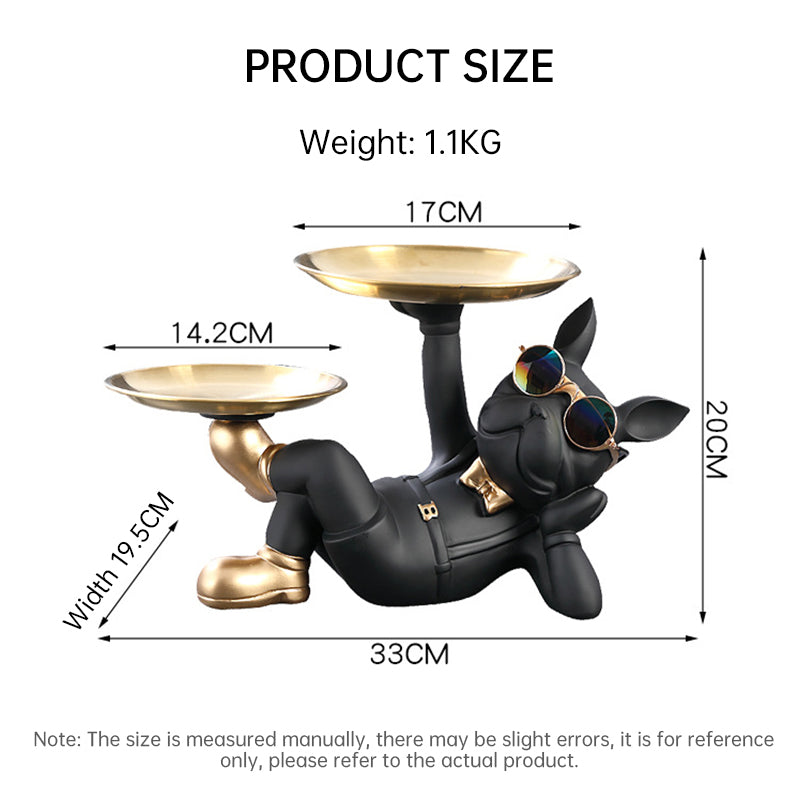 French Bulldog Resin Storage Bowl – Decorative Key Dish & Desk Organiser