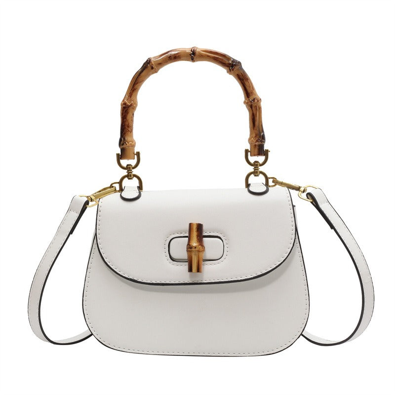 Bamboo Handle Saddle Bag – Retro Handheld & Shoulder Bag for Women