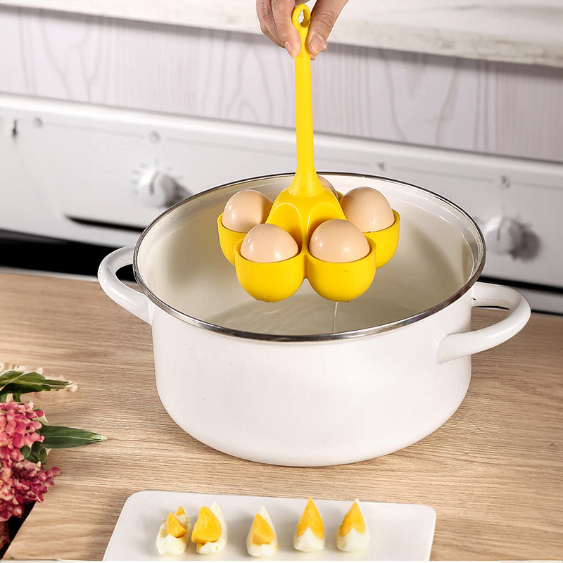 5-Hole Silicone Egg Boiling Tray - Food-Grade, High-Temp Resistant, with Drain Holes