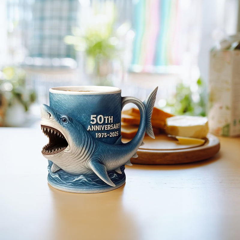 3D Shark Mug - Ocean-Themed Resin Mug, Novelty Gift for Shark Fans and Collectors