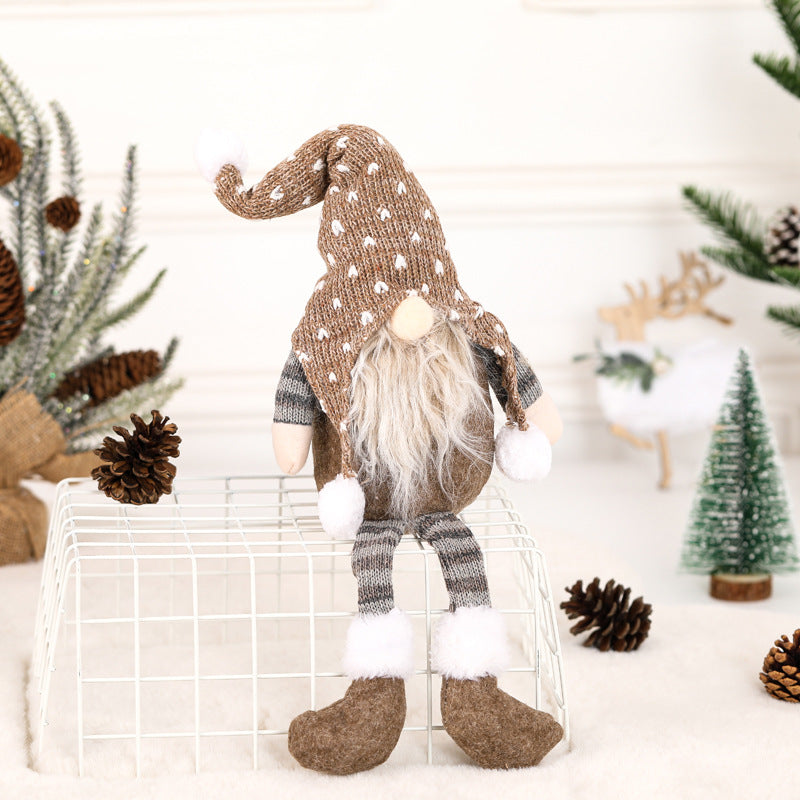 Special Christmas Decoration Supplies Creative Forest Man Knit Hat with Long Arms and Legs Doll Christmas Tree Ornament