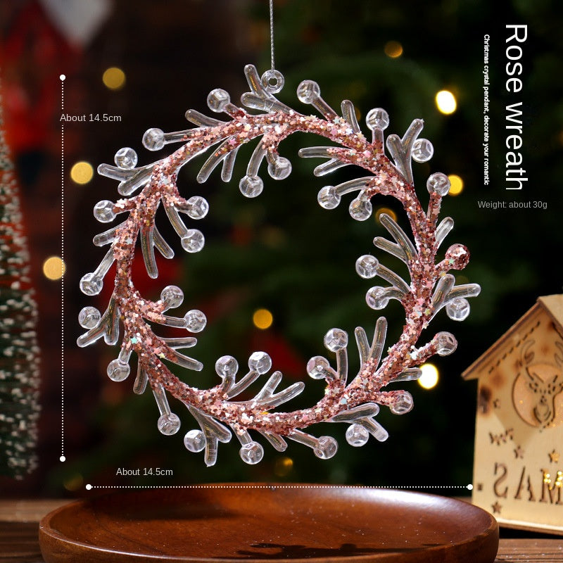 Christmas Decorative Hanging Ornament Acrylic Transparent Snowflake Crystal Pendant Ice Crystal Decoration for Christmas Tree