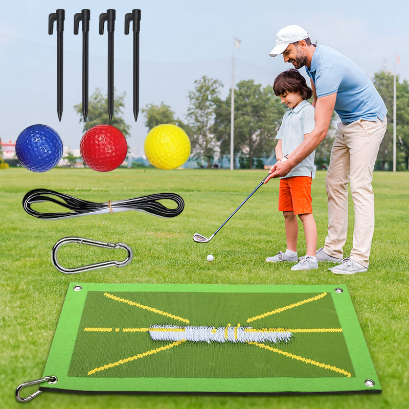 Golf Swing Training Mat – Divot Feedback, Swing Path Corrector (Indoor & Outdoor)
