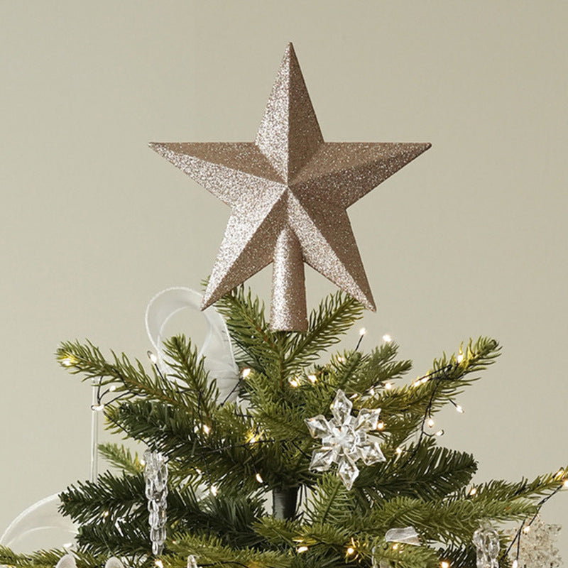 Christmas Tree Top Star Decoration Ornament, Gold, Silver, Red, Pink, 3D Five-Pointed Star