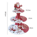 3-Tier Christmas Paper Cake & Dessert Stand - Santa Claus Festive Table Display