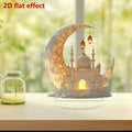 Ramadan Acrylic Moon & Castle Ornament – Eid Al-Fitr Decoration Stand