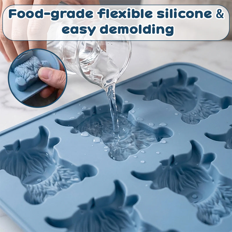 Highland Cow 3D Silicone Mould Set - For Chocolate, Fondant, Candles, Soap and Baking DIY