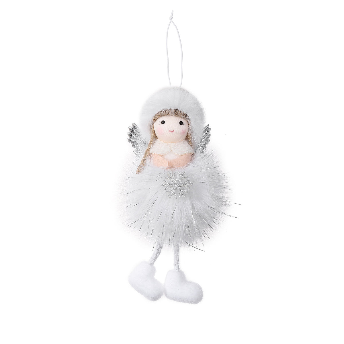 Christmas Angel Plush Hat Girl Doll Tree Ornament Holiday Decoration Party Decor