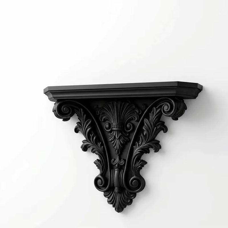 Gothic Floating Shelf – 3D Carved Wall Decor & Plant Display Stand