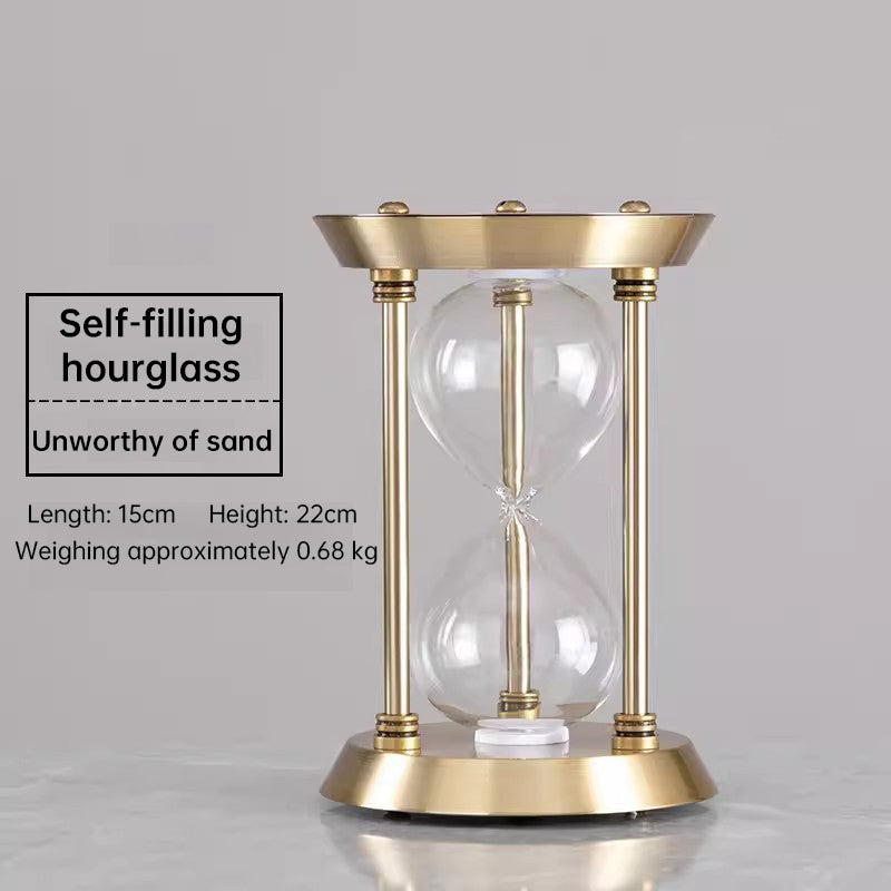 Vintage Metal Hourglass Sand Clock - Retro Desk Decoration for Home, Office & Study