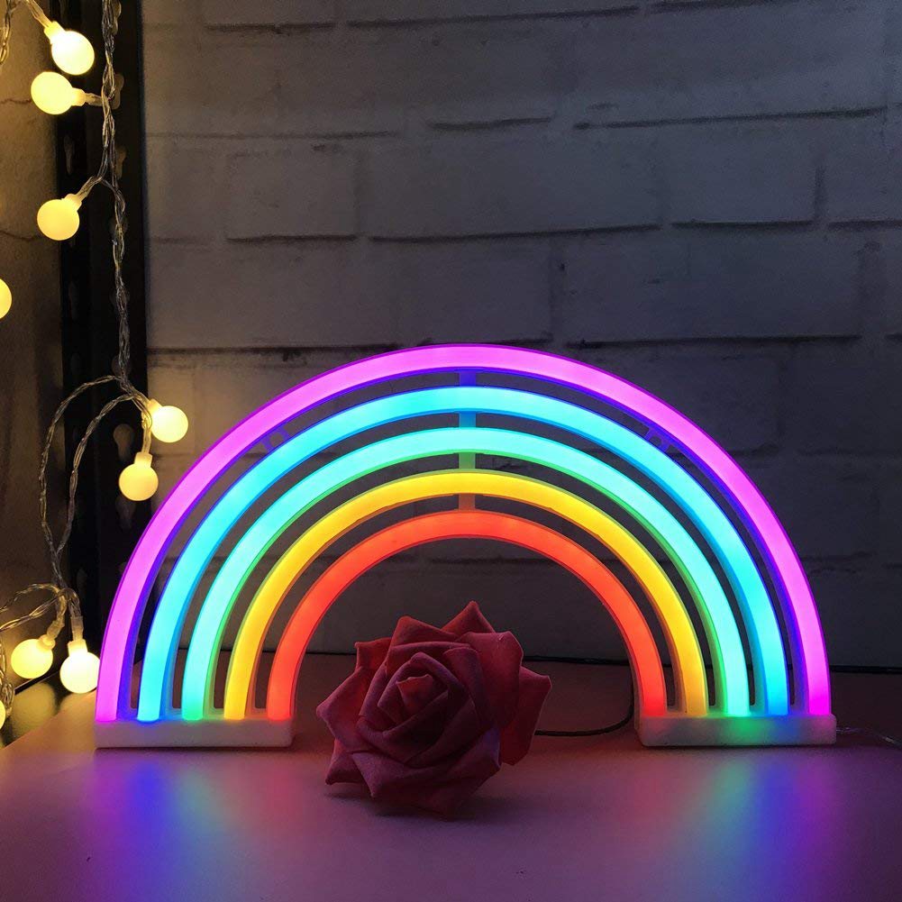 Rainbow Neon Sign LED Light – Aesthetic Wall Décor for Bedroom & Dorm