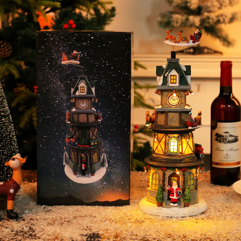 Christmas Glowing Rotating Music Box - LED Night Light & Festive Gift for Children & Adults