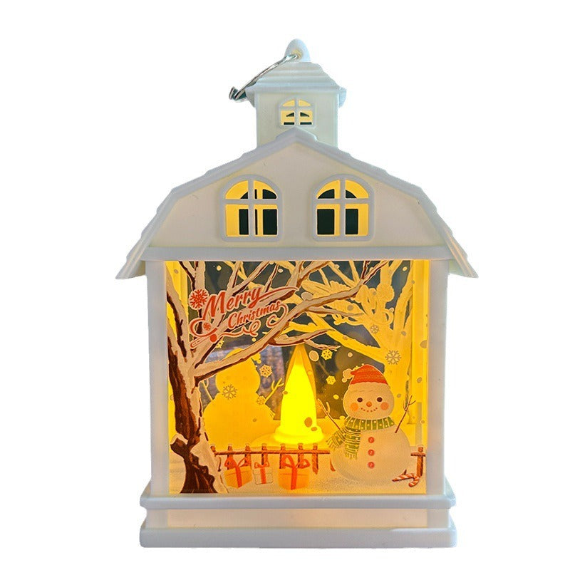 Retro LED Christmas Lantern Ornament - Handheld Nightlight Tree Pendant in 8 Designs