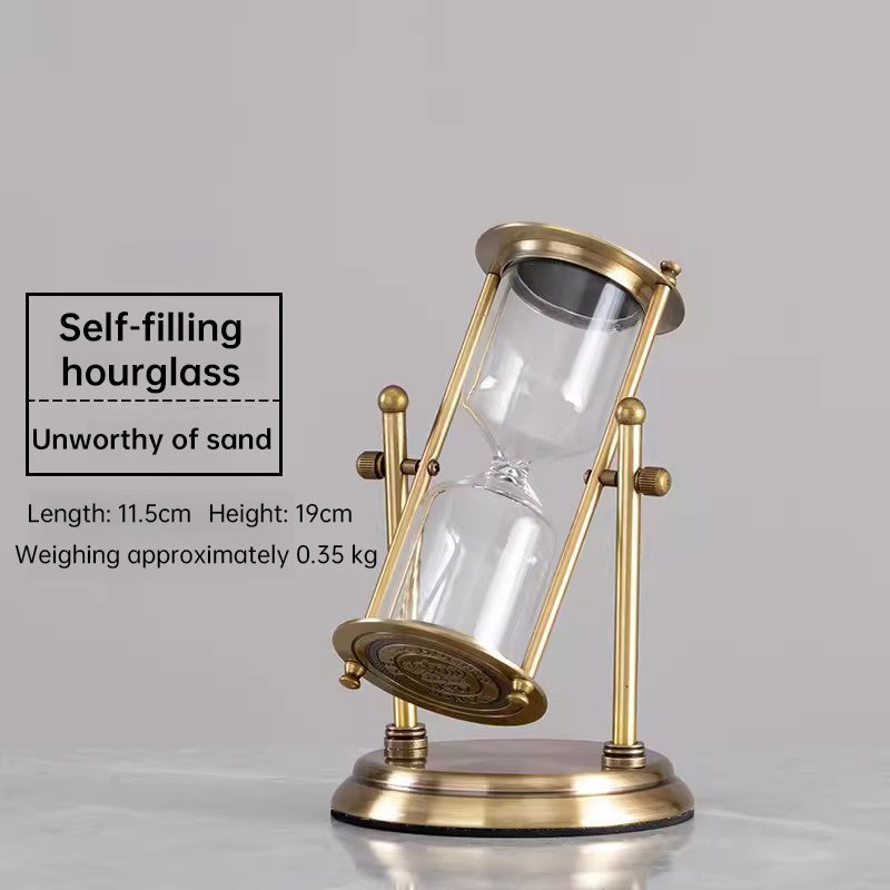 Vintage Metal Hourglass Sand Clock - Retro Desk Decoration for Home, Office & Study