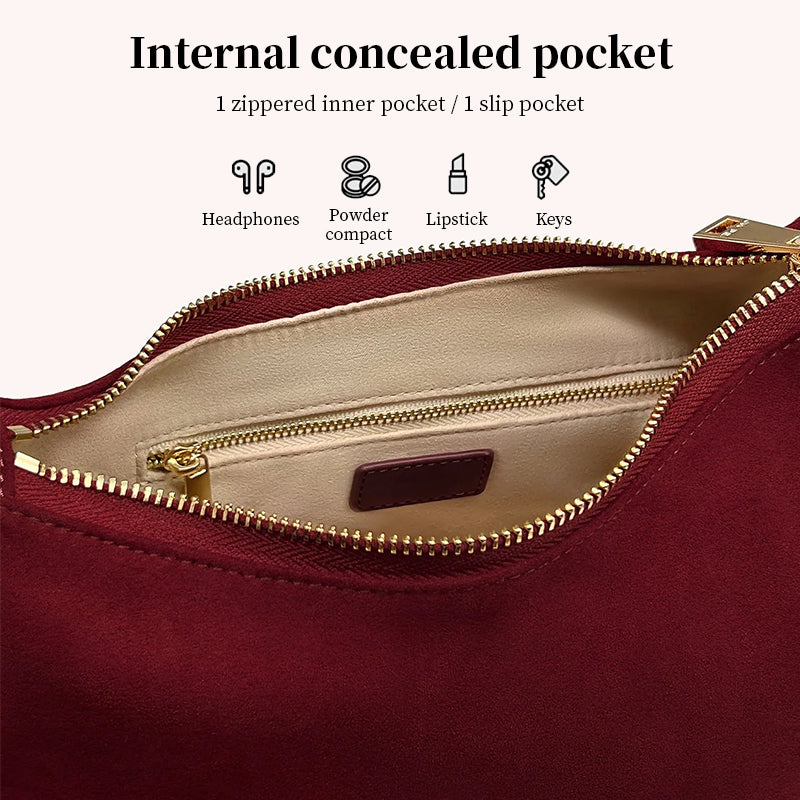 Vintage Winter Women's Bag - Synthetic Suede Purse with Leather Tassels for Travel and Everyday Use