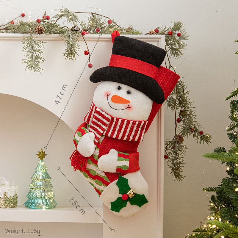 Christmas Stocking Hanging Decoration - Festive Tree & Mantelpiece Ornament in 8 Designs