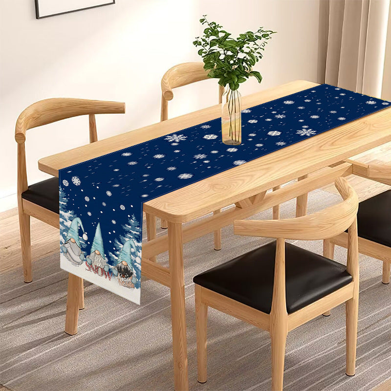 Gonk Christmas Table Runner - Festive Linen Dining & Cabinet Decoration (33 x 183cm)