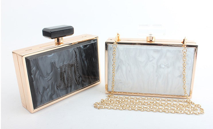 Acrylic Perfume Bottle Clutch – Novelty Evening Bag with Chain Strap