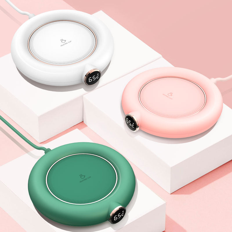 Smart Heating Coaster – USB Thermostatic Drink Warmer, Keeps Drinks at 55°C