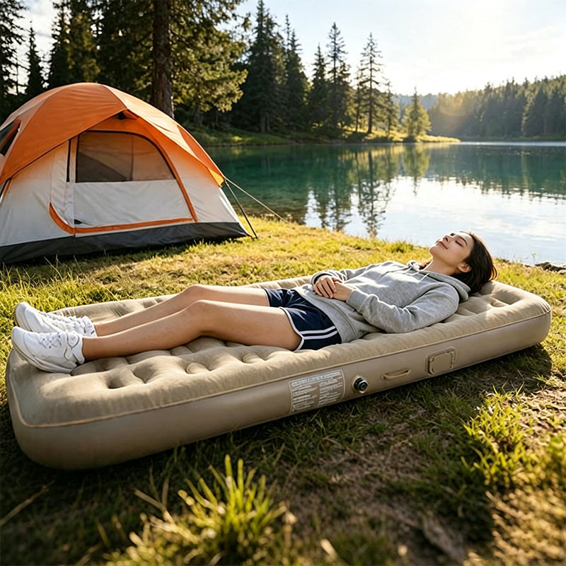 One-Touch Self-Inflating Air Mattress with Built-in Pump - Portable Camping & Travel Air Bed (Single, Double & Triple)