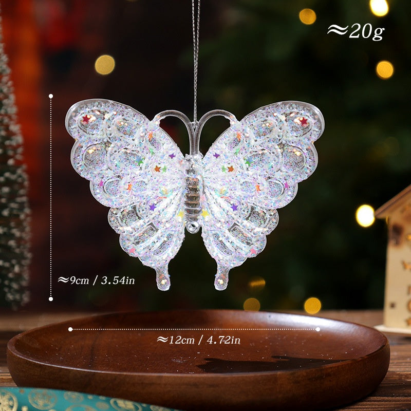 Christmas Decorative Creative Hanging Ornament Acrylic Transparent Snowflake Crystal Pendant Ice Crystal Hanging Decoration for Christmas Tree