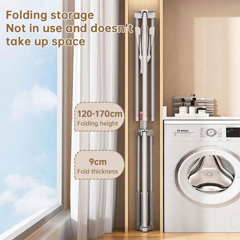 Foldable Octopus Clothes Drying Rack - Rotating 6-Arm Laundry Hanger with Windproof Hooks, Black