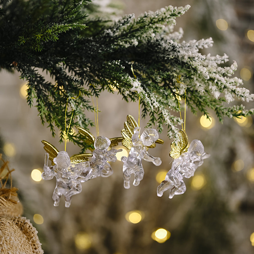 Transparent Angel Christmas Tree Ornament - Elegant Hanging Decoration