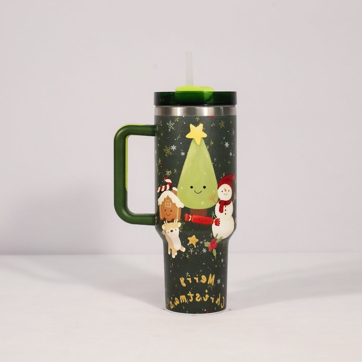 Christmas 40oz Insulated Tumbler with Handle - 304 Stainless Steel Thermal Car Mug