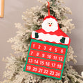 Velvet Hot Stamped Christmas Calendar Wall Hanging - Festive Santa Decoration (30x40cm)