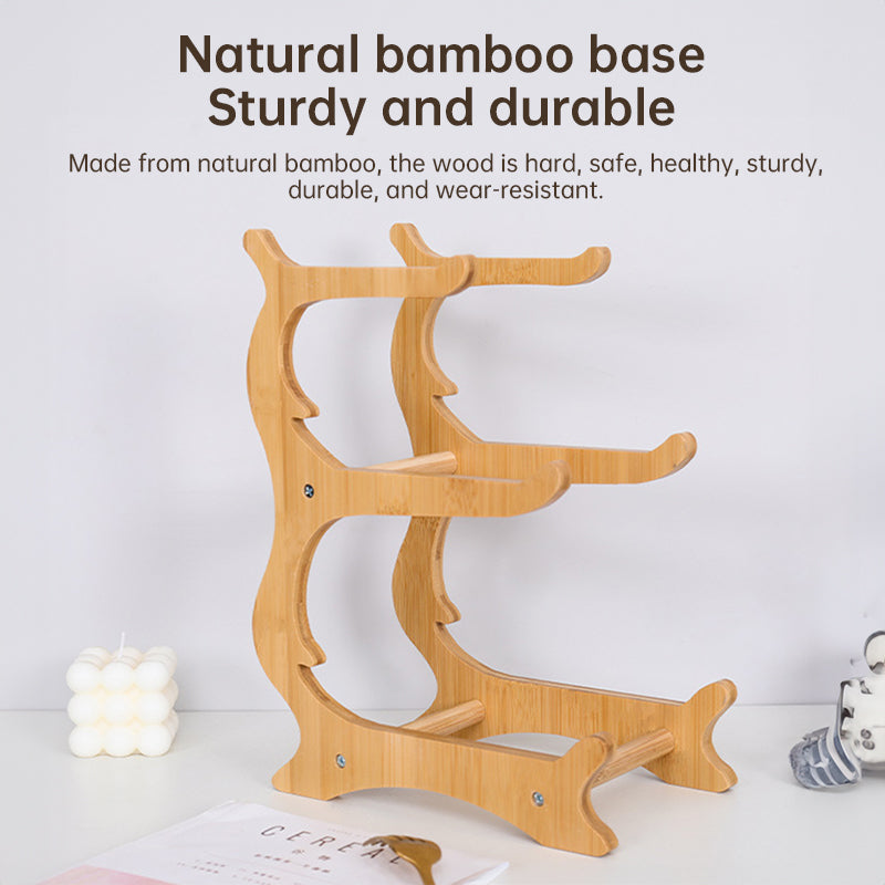 2-Tier Bamboo Fruit Stand - Space-Saving Kitchen Countertop Organiser with Ventilation