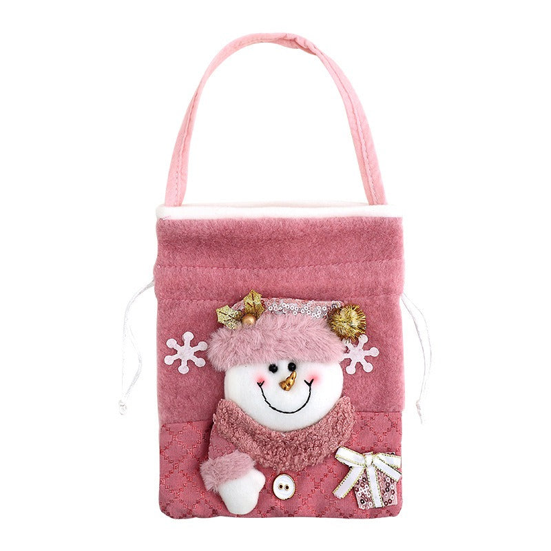 Christmas Glitter Gift Bag - Festive Candy & Present Bag in Santa Claus, Snowman & Reindeer Designs