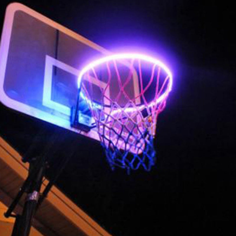 Solar LED Basketball Hoop Light – Colour-Changing Rim Strip for Night Play