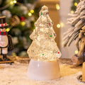 Christmas Crystal Ball Music Box Night Light - Snowflake Tree Scene with Lights in 2 Colours
